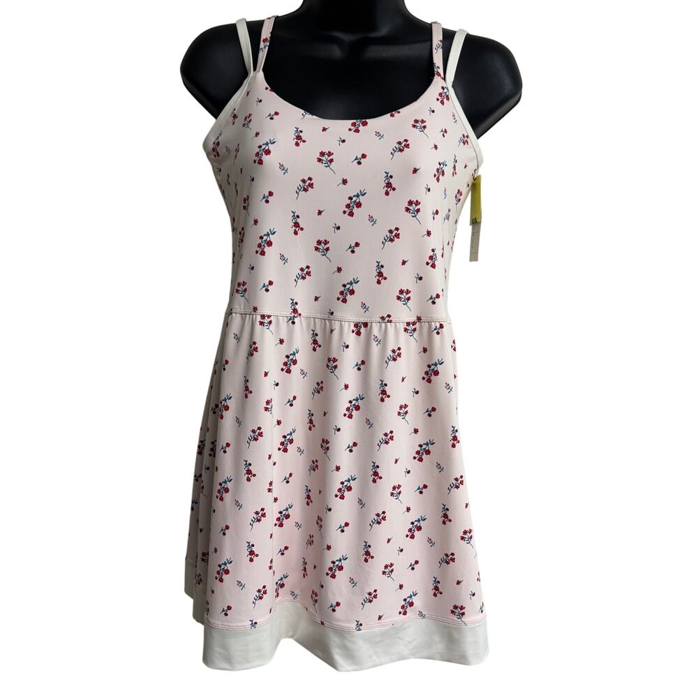 All in Motion Athletic Dress Pink Floral Built In Shorts Shelf Bra Size M New